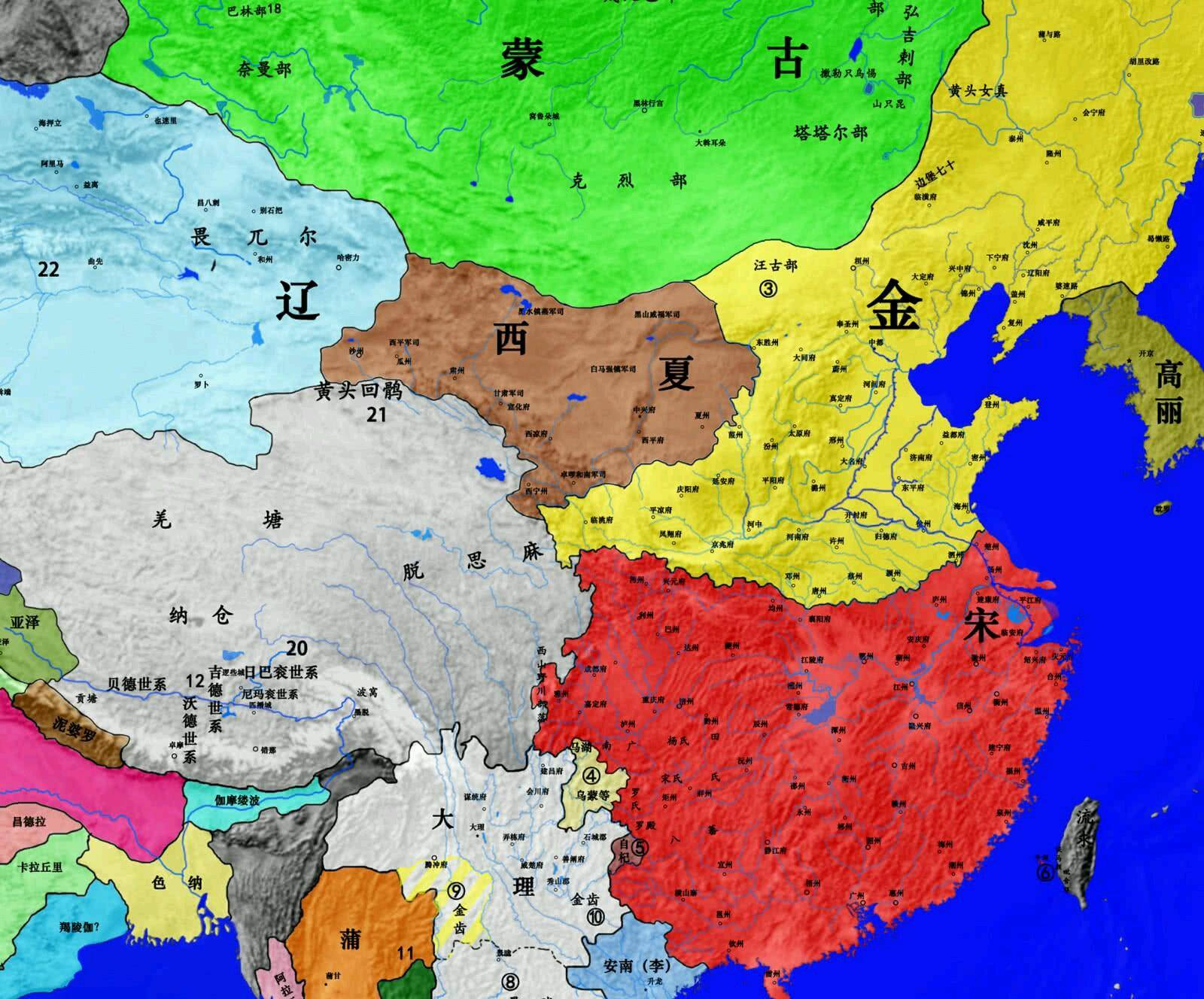 新中国成立前的历代最大疆域图:元朝排第一,中华民国?