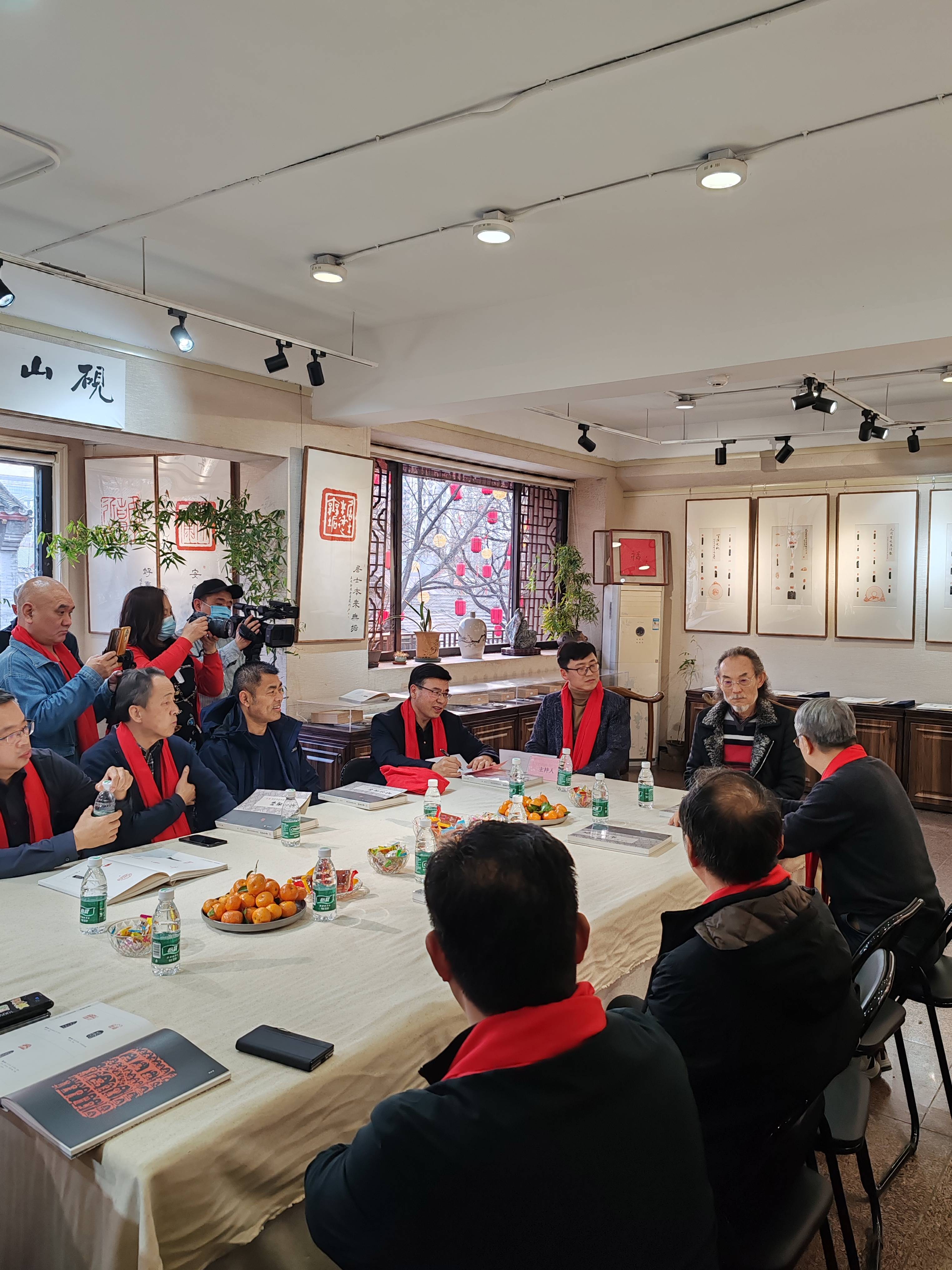 的金石篆刻家,学者唐吟方,大生先生,北京发行集团董事长郭小明,梦华堂