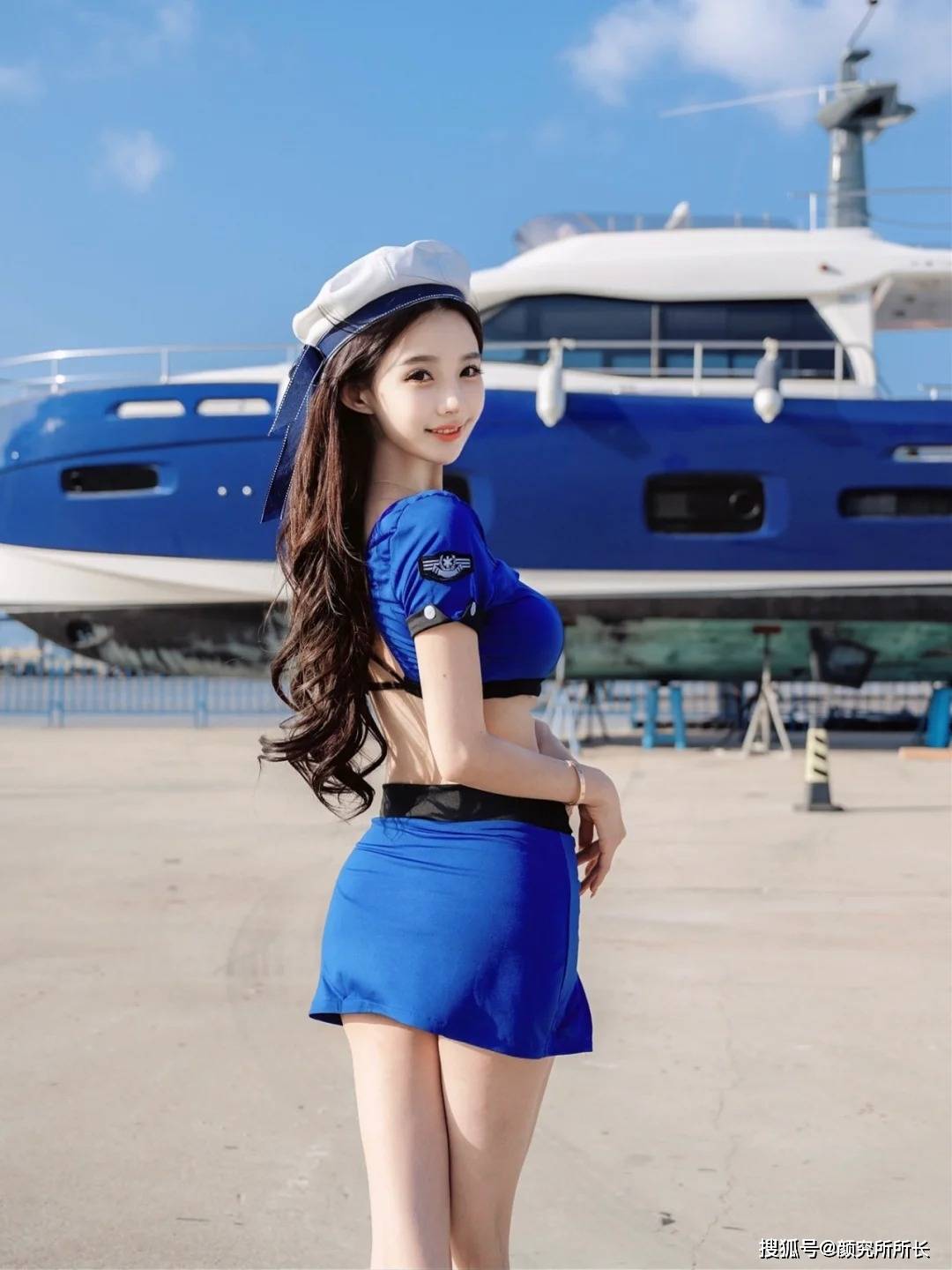 19岁极品尤物少女的时尚穿搭:蓝色魅力 海洋般优雅与活力