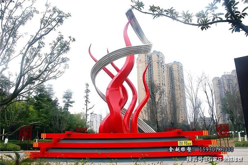 充满了现代感与科技感:企业不锈钢主题标志雕塑_广场_建筑_精神
