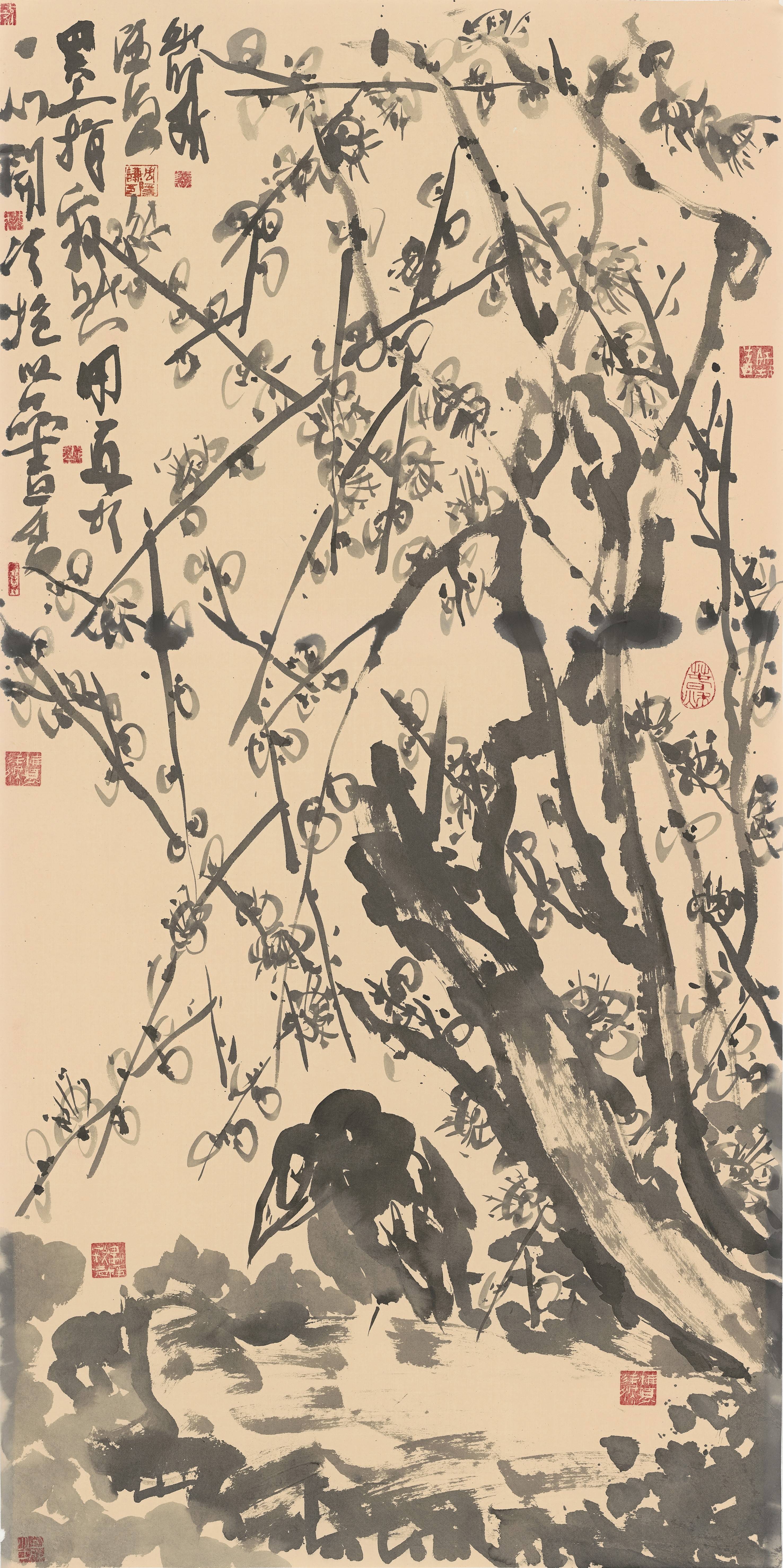 "中山画派创始人"大写意花鸟画家周隐谦笔下的松竹梅