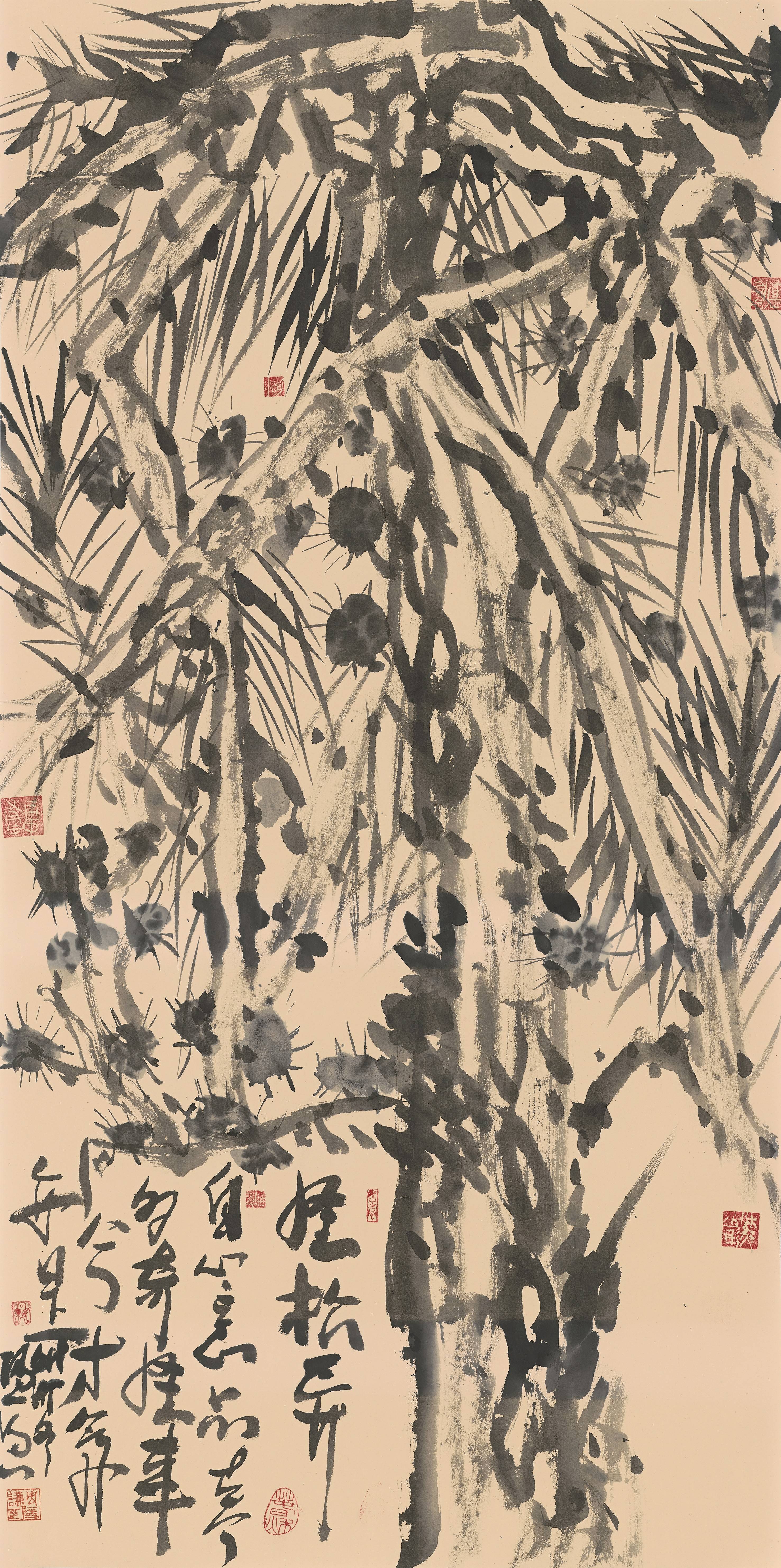 "中山画派创始人"大写意花鸟画家周隐谦笔下的松竹梅_先生_作品_古松