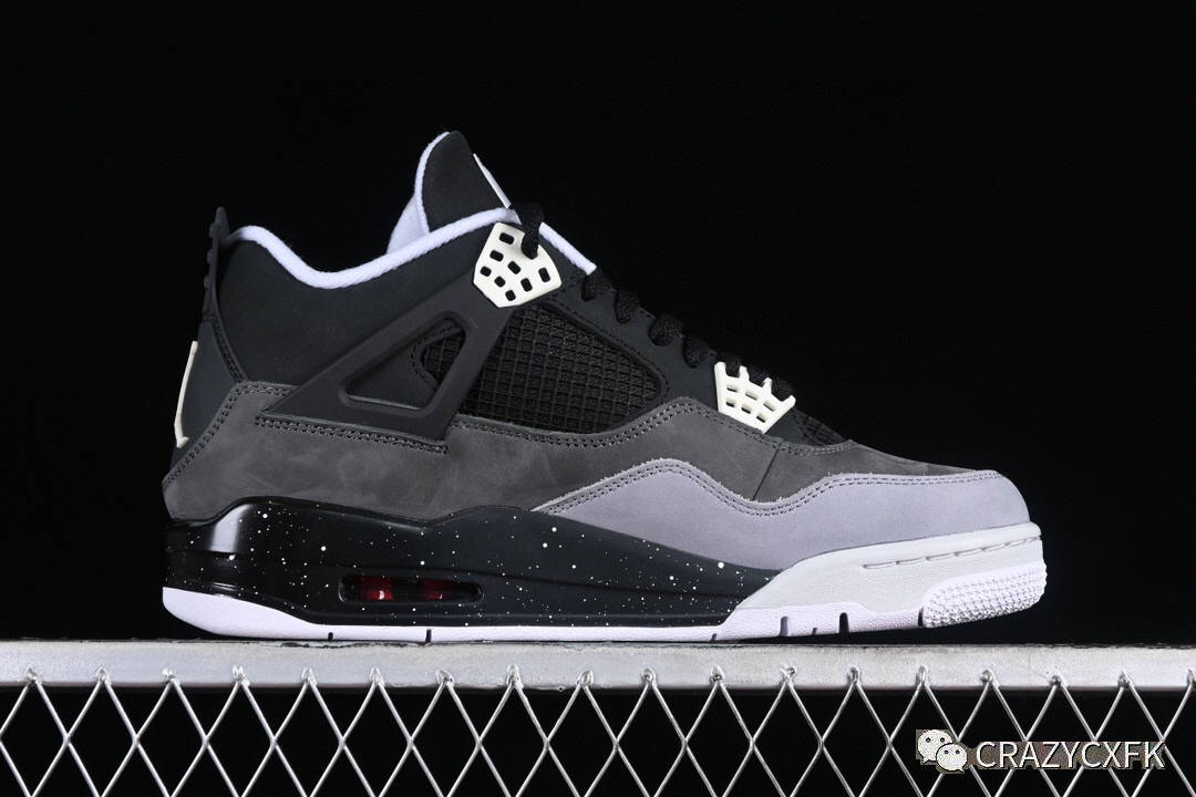 乔丹黑白奥利奥泼墨airjordan4retropearpack恐惧限定篮球鞋