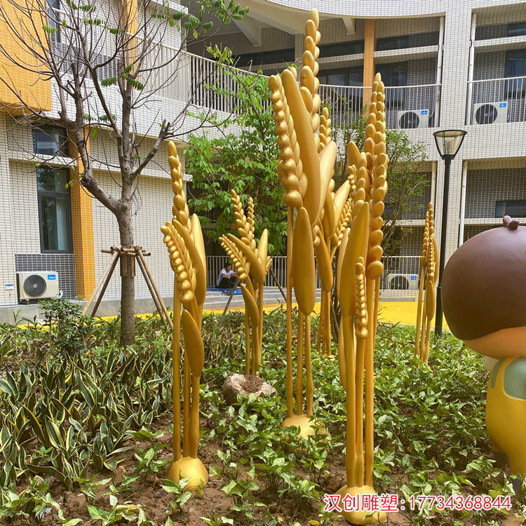 玻璃钢水稻雕塑农业种植基地仿真稻谷景观