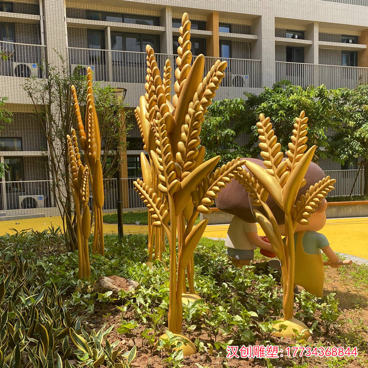 玻璃钢水稻雕塑农业种植基地仿真稻谷景观