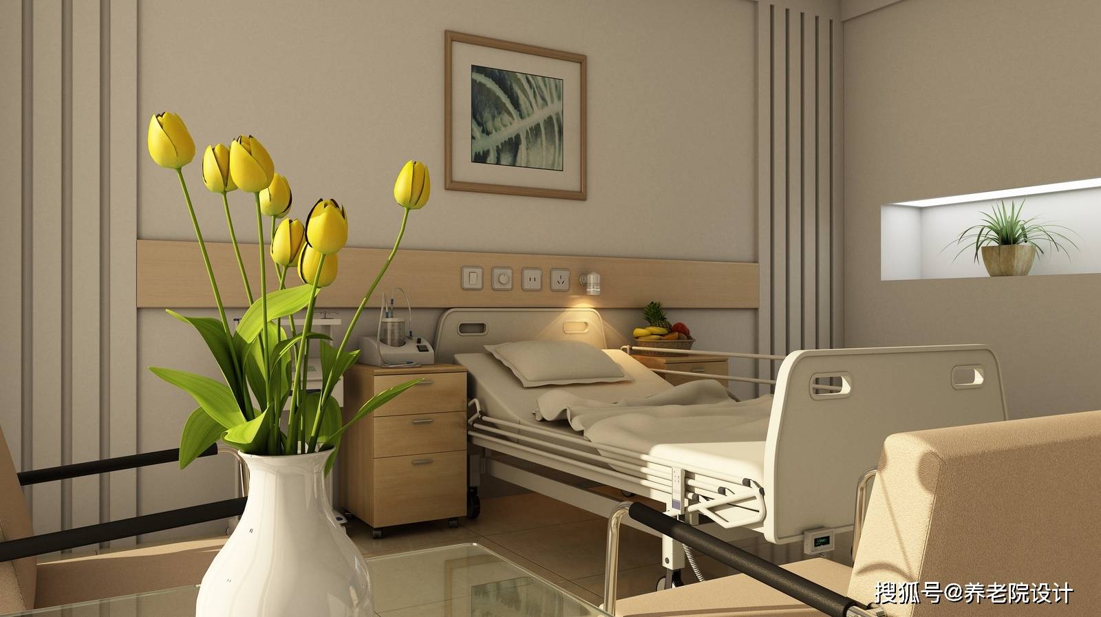医疗养老室内效果图融合医疗与养老的舒适空间