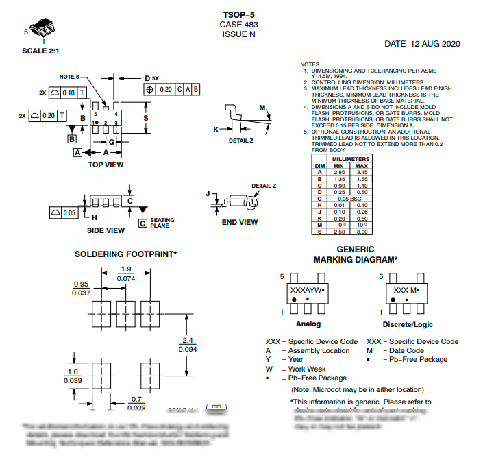 元件封装尺寸图:引脚图:规格书参数:如需要采购ncv8163asn280t1g器件