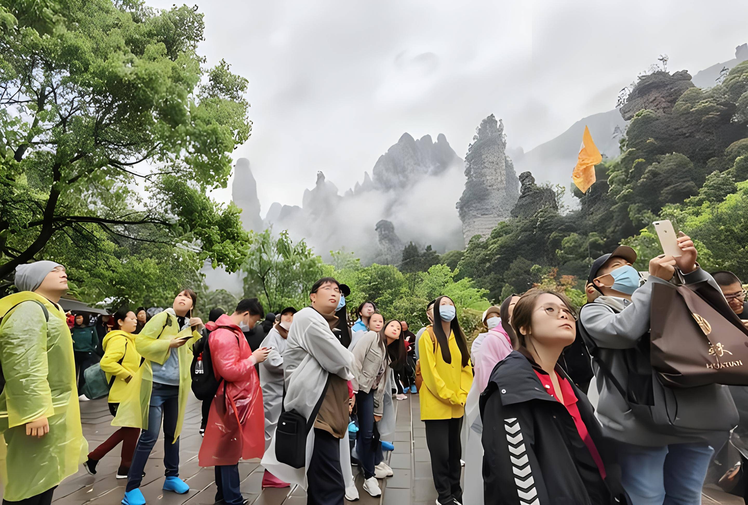 张家界游客照图片