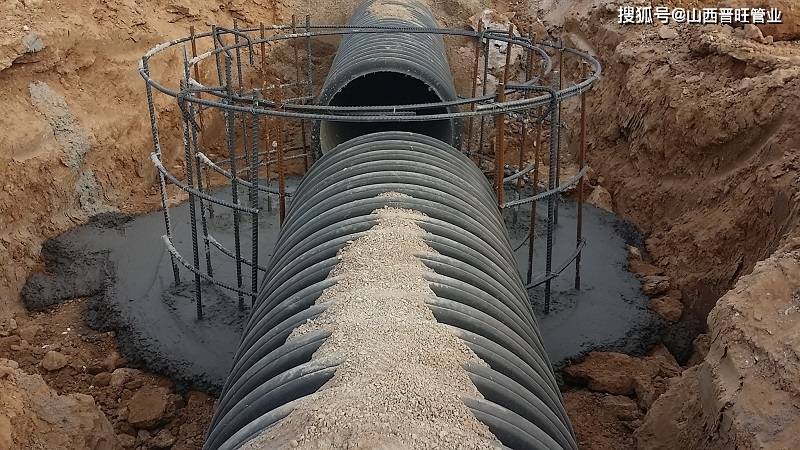 山西晋旺各种波管管施工现场图片,波纹管型号200,300,400,500,600,800
