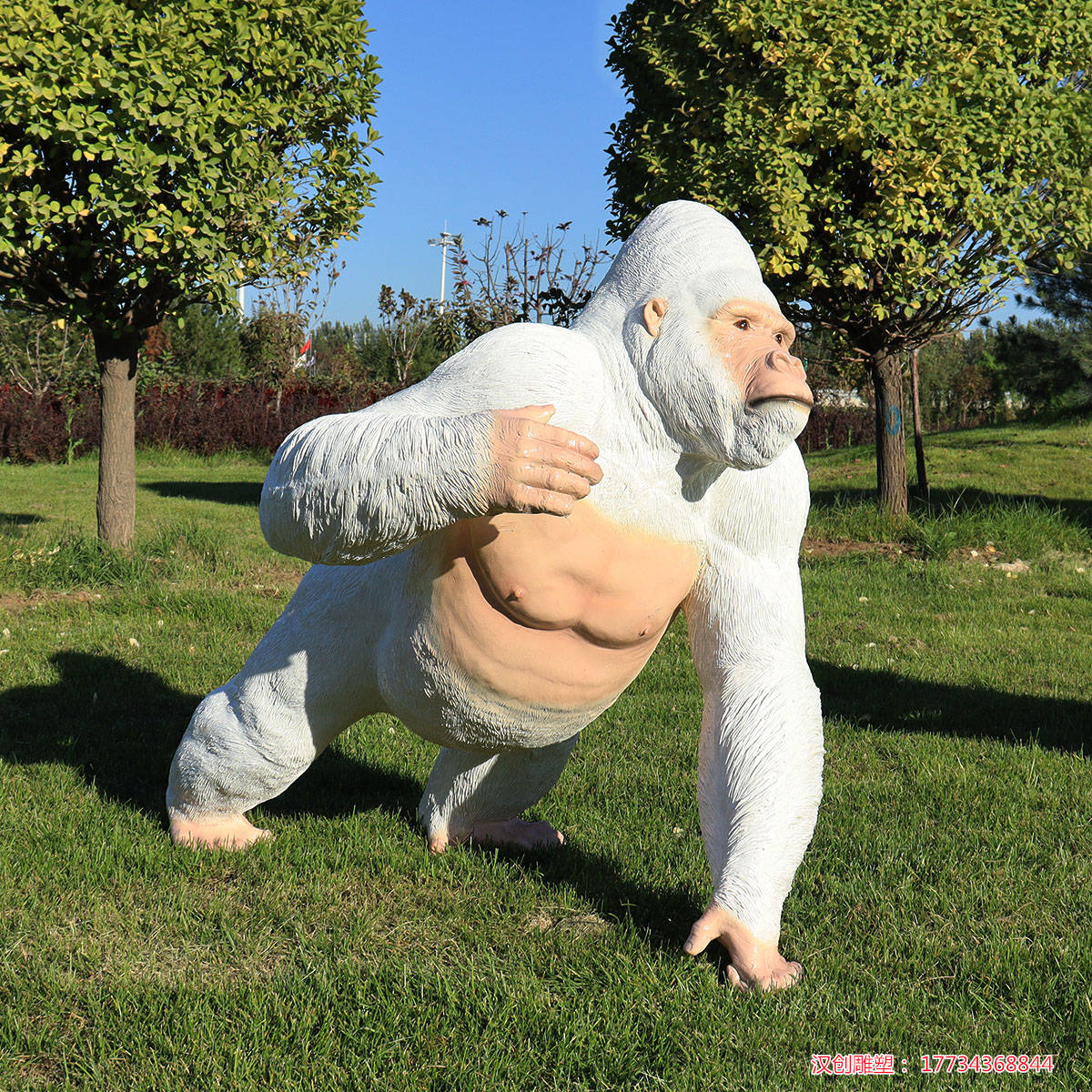 玻璃钢大猩猩雕塑仿真动物模型创意装饰