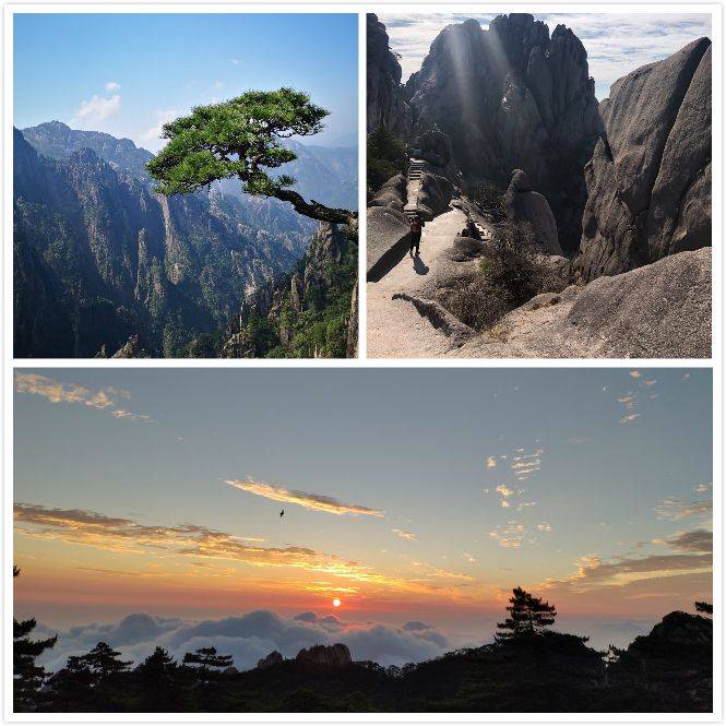 黄山风景区→住山顶酒店看日落d5:早起看日出→游迎客松,送客松等景点