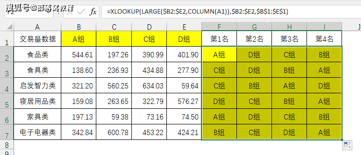 excel横向反向同时查找可用indexmatch函数组合