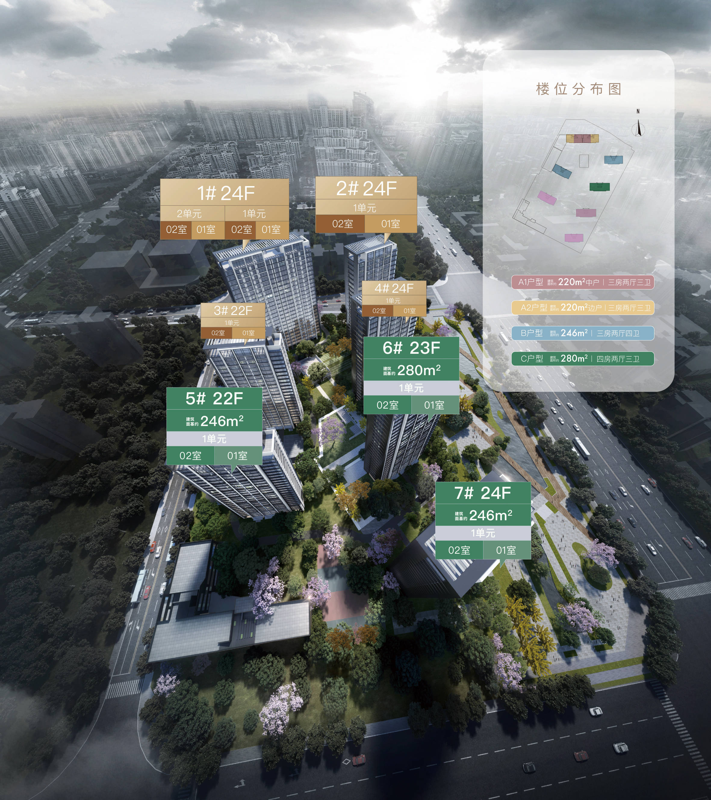 中粮大悦未来城（长安区）-户型展示-VR看房-基本信息-楼盘评测_西安_紫薇_房源