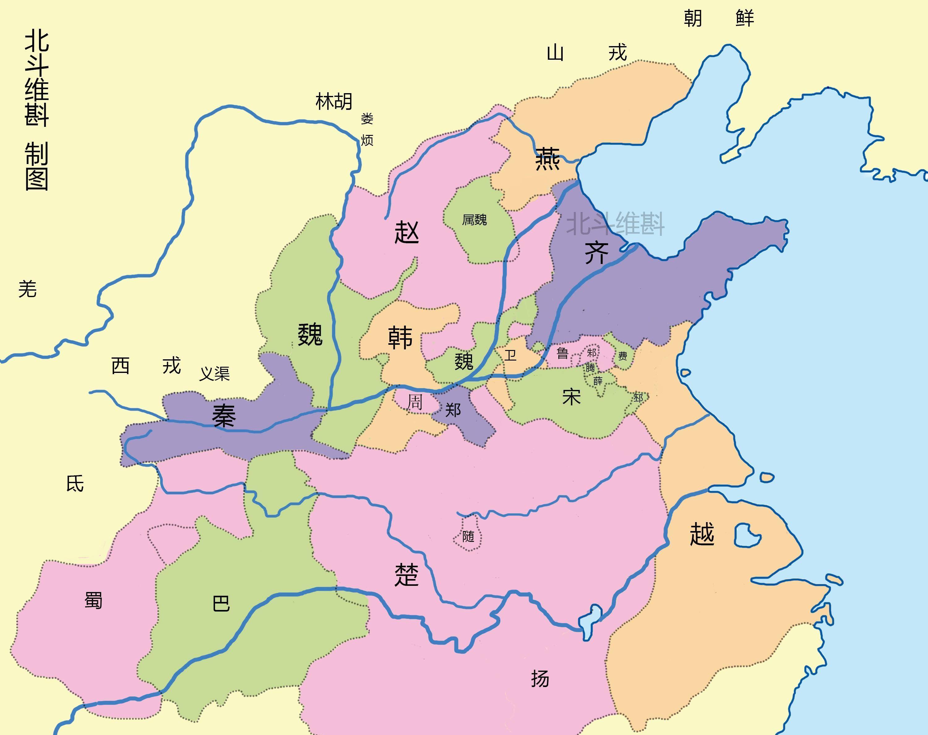 六国疆域图图片
