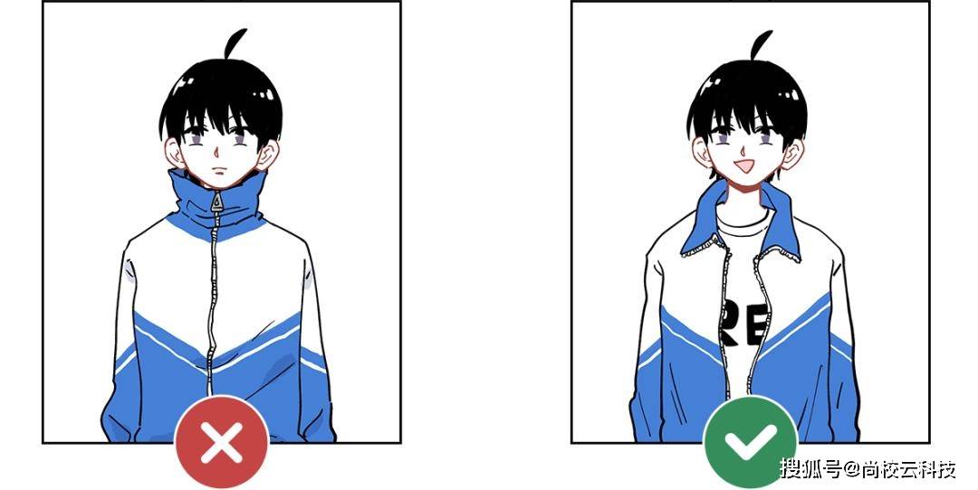 校服_显得_拉链