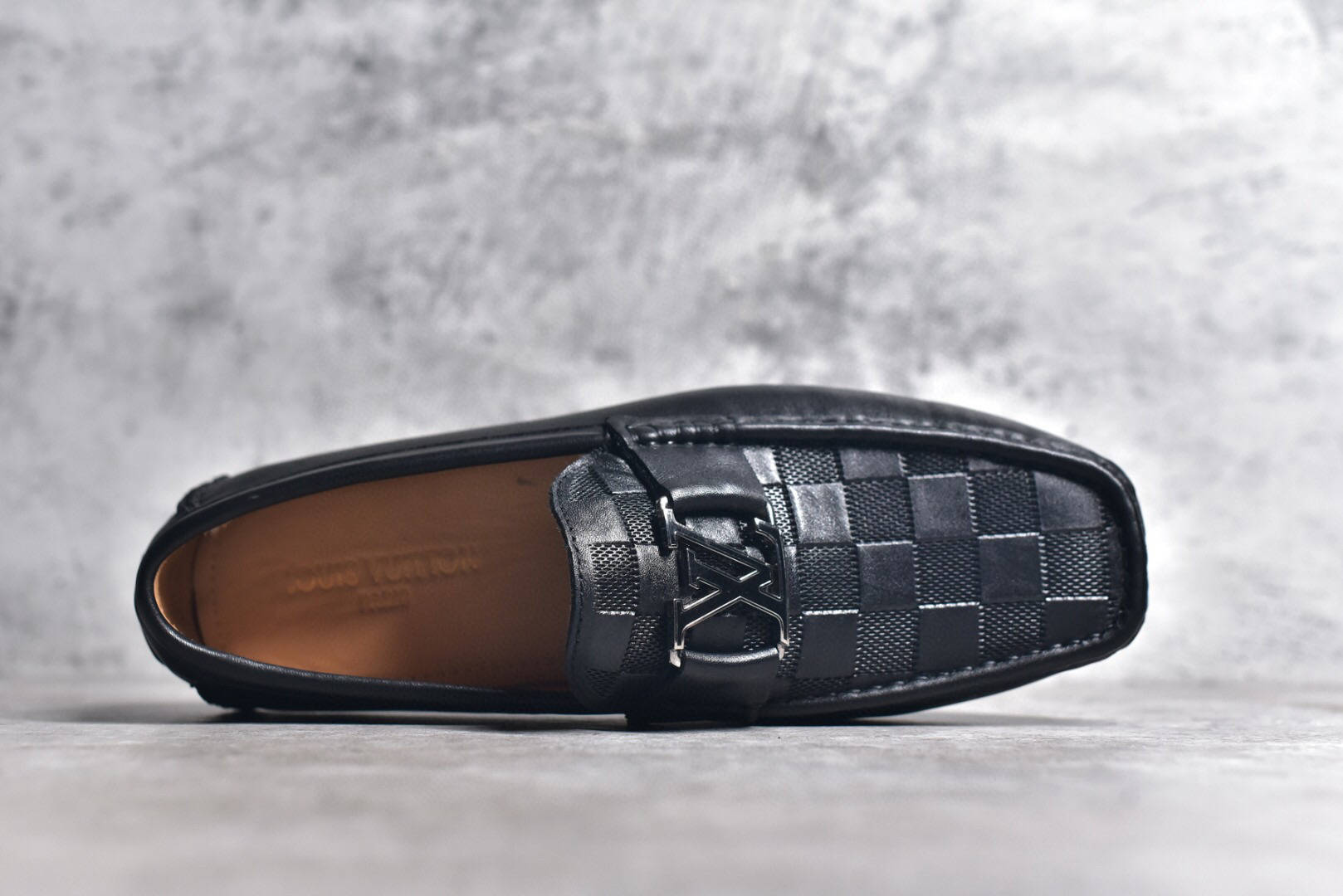 louis vuitton major mocassin lv 马霍尔黑深纹棋盘格豆豆鞋乐福鞋