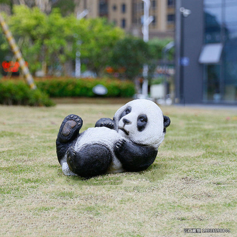 玻璃钢仿真大熊猫雕塑 动物草坪小品摆件景观