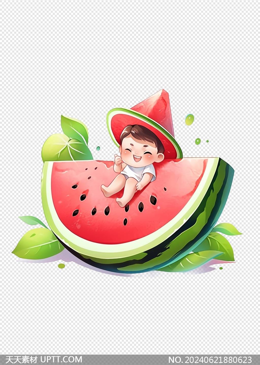 实用的夏季西瓜元素素材一组