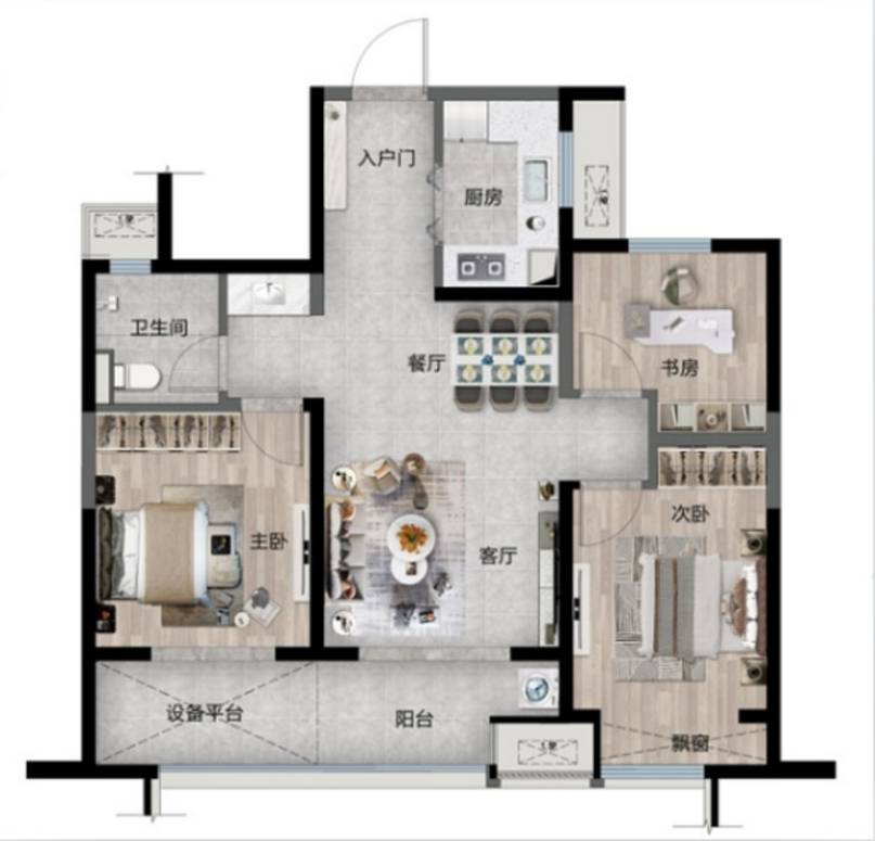 桂语江南建面约94㎡户型图