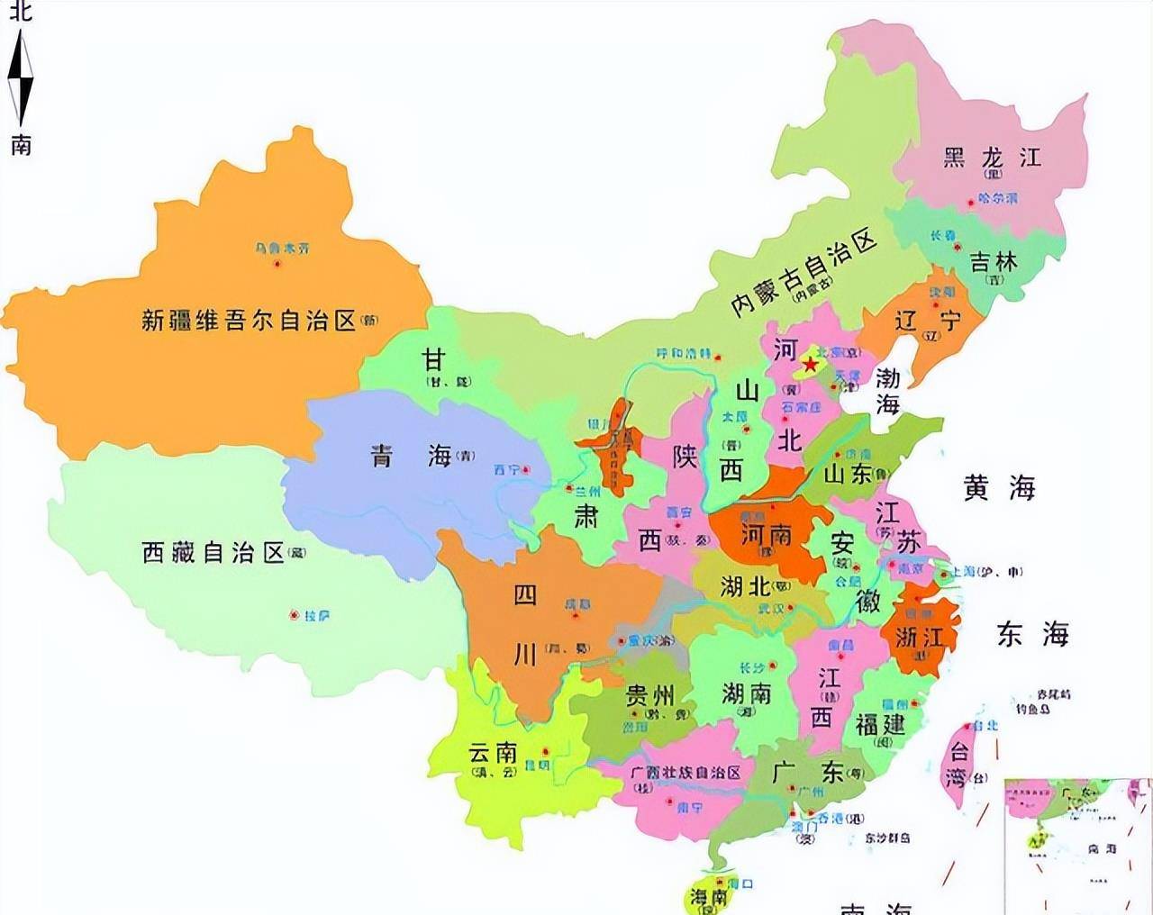 中国省份地图简图图片