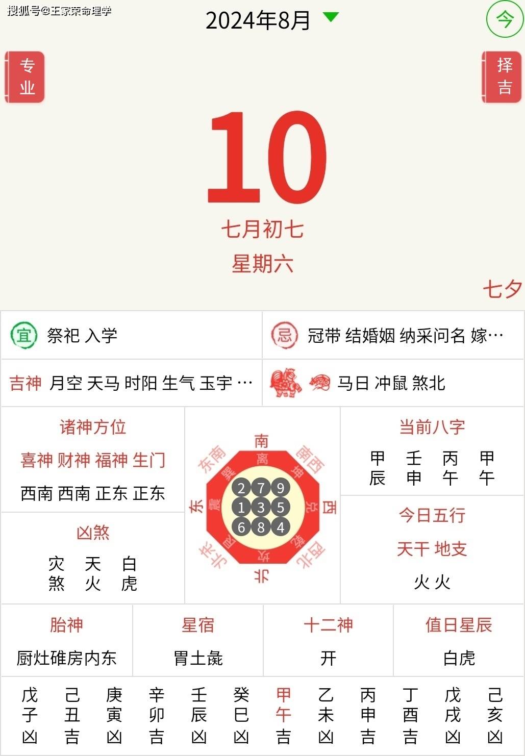 今日十二生肖运势播报2024年8月10日