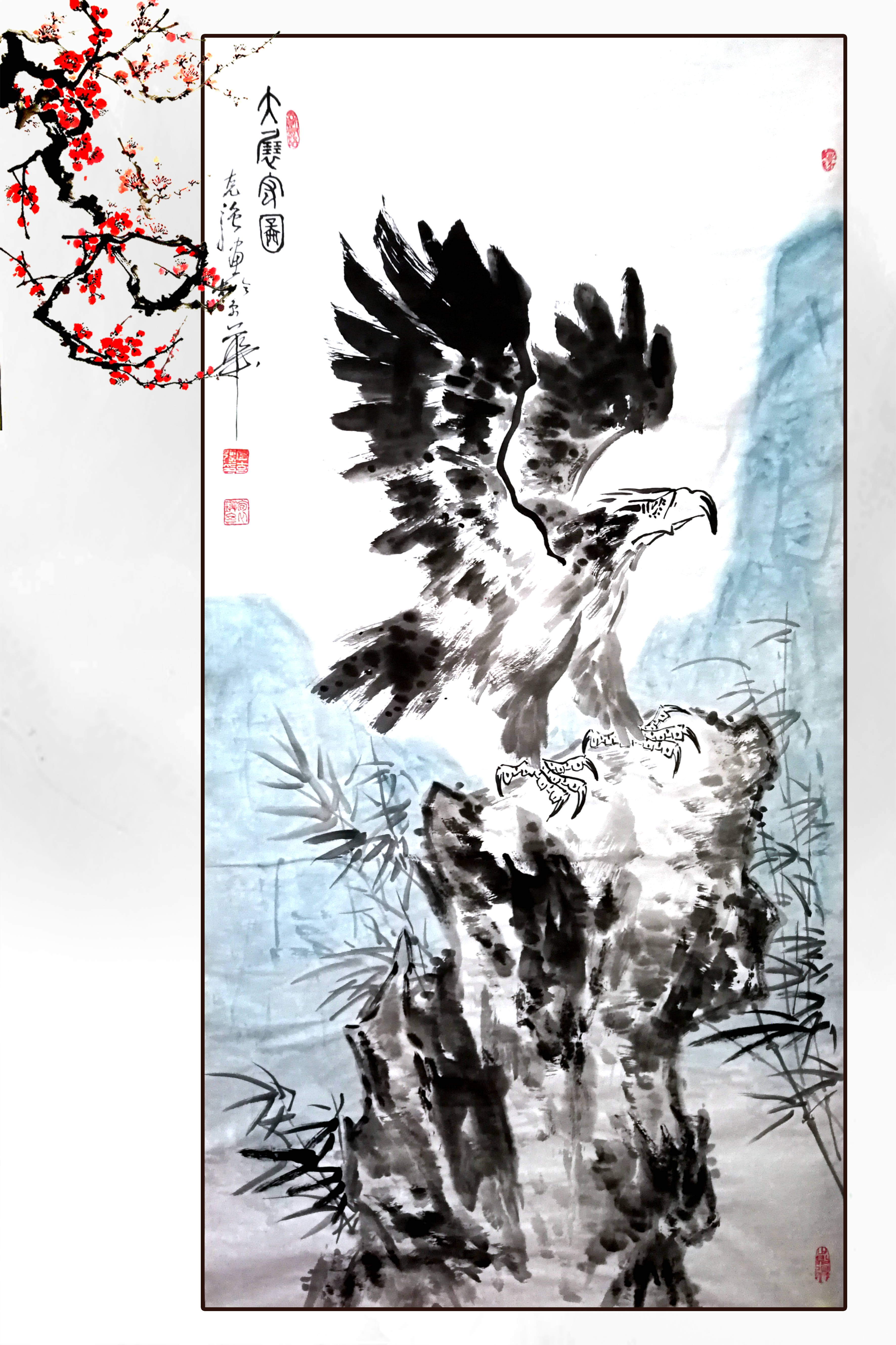 金克强:墨韵传承,绘就鹰与鳜鱼的传奇