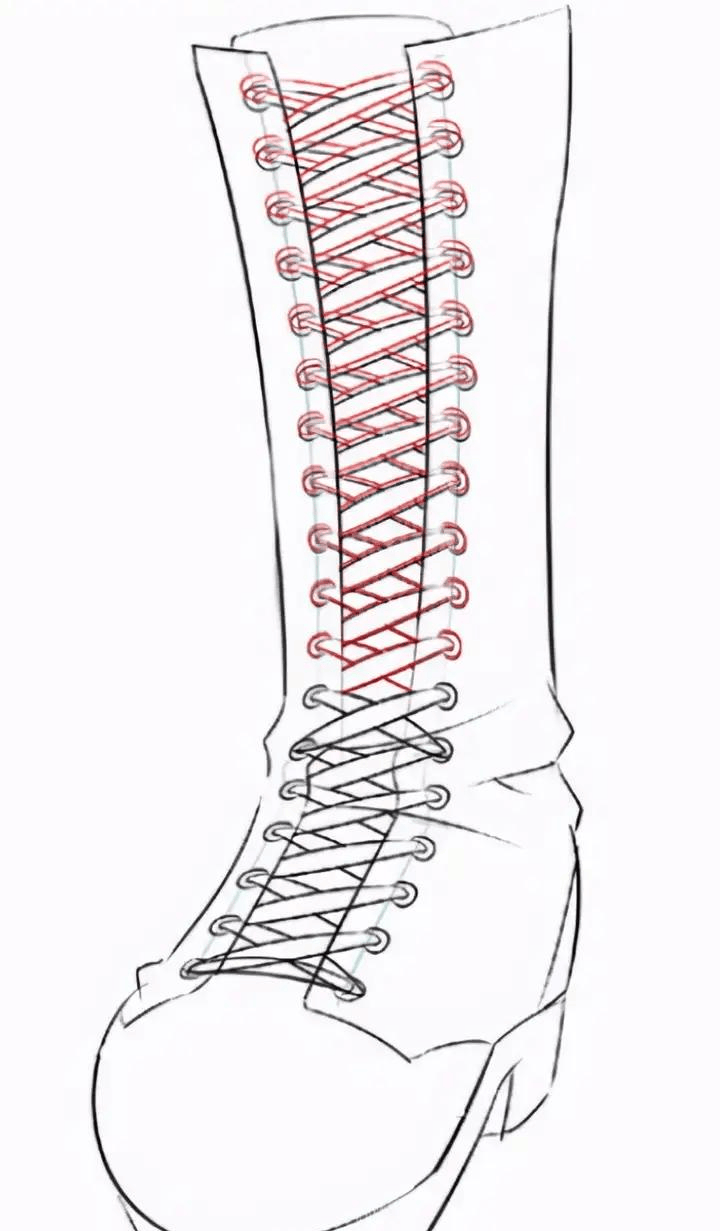 鞋带画法图片