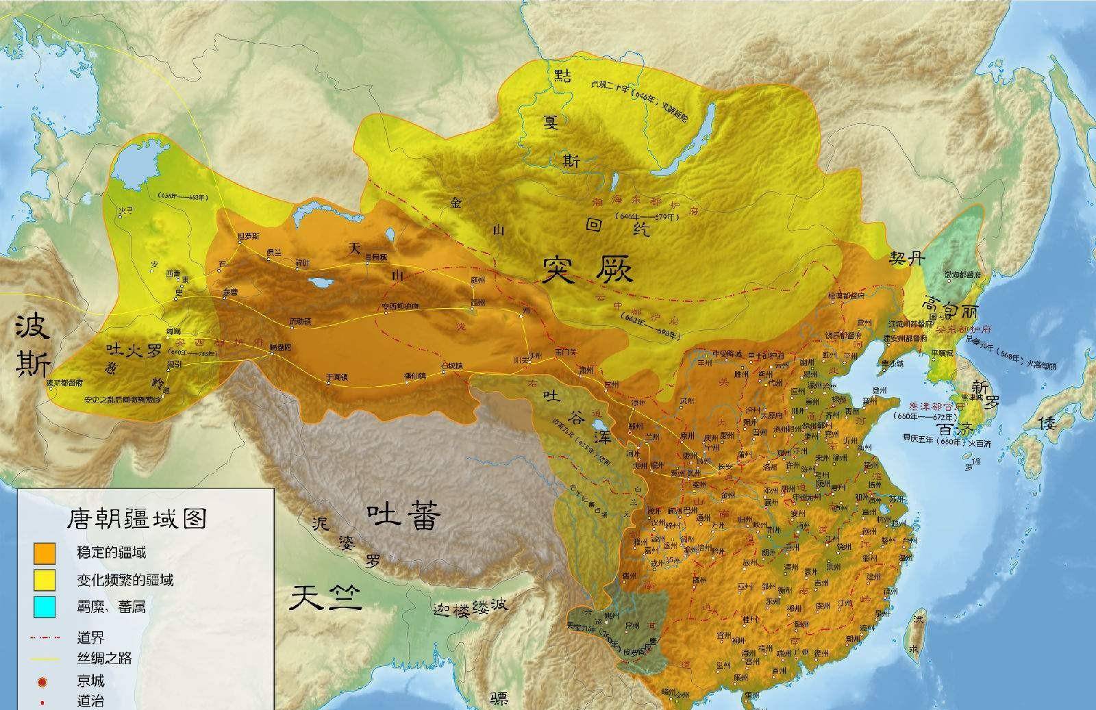 唐朝武则天时期地图图片