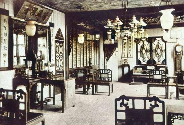 晚清广东老照片,沙面西桥,珠江码头,广州人像以及大户人家客厅