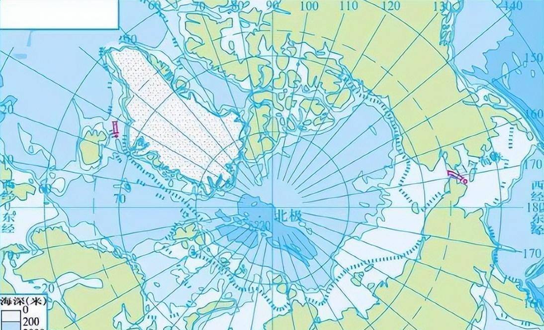 北极地图 冰川图片