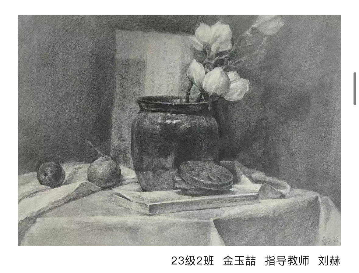 鲁迅美术学院静物素描图片