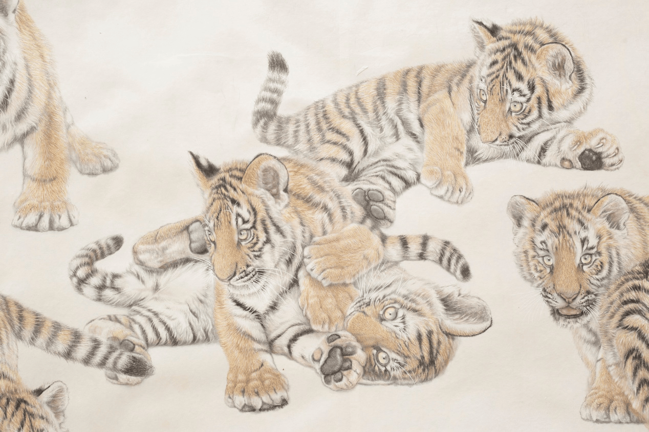 中国当代画虎名家王吉习作品在美国拍卖会上198万元成功拍出