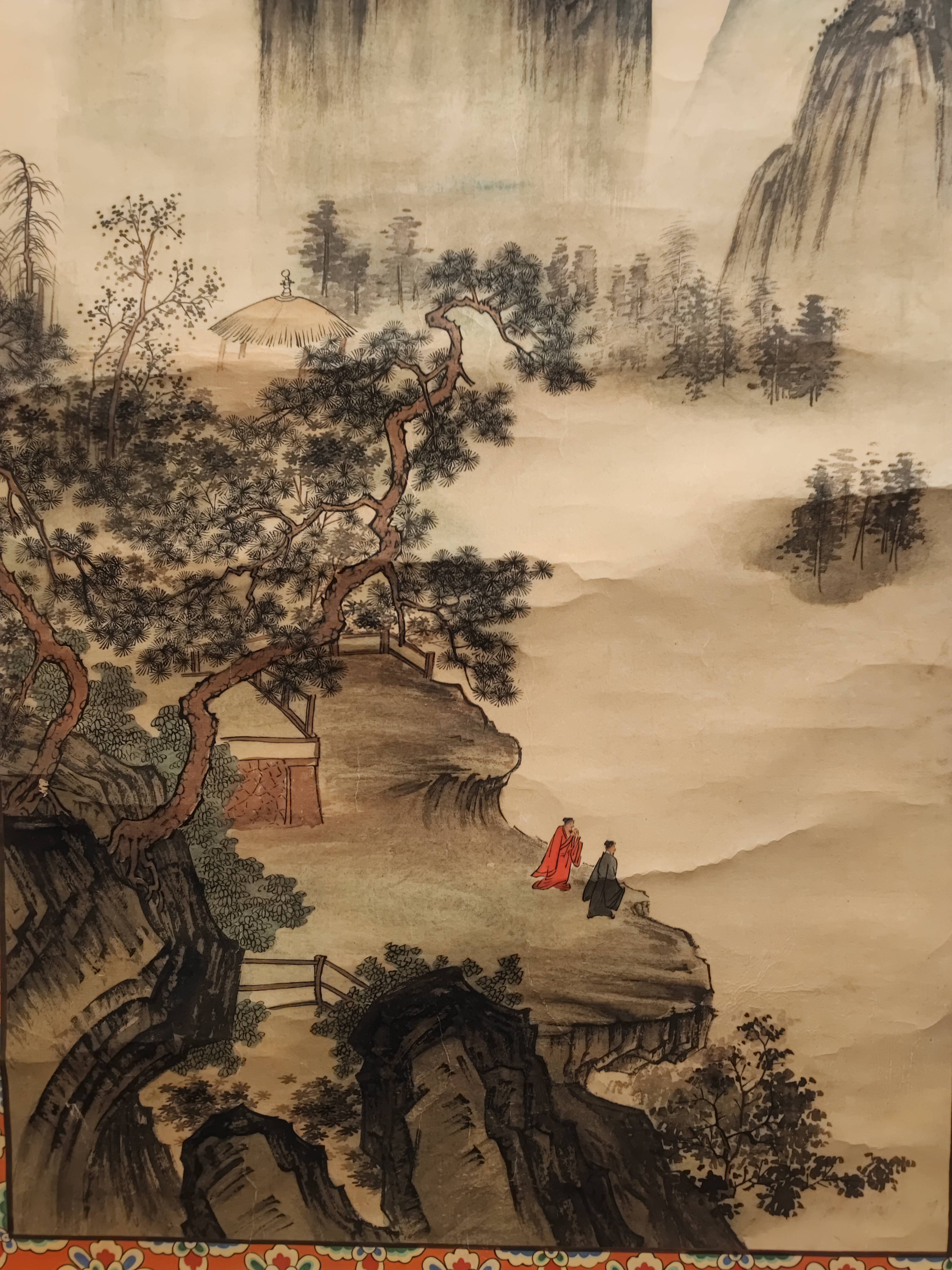 沈周《松山访友图》:吴门画派的山水清音与人文情怀