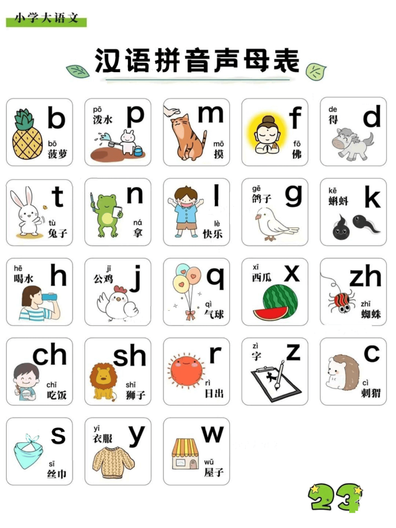 幼小衔接汉语拼音表电子版可打印