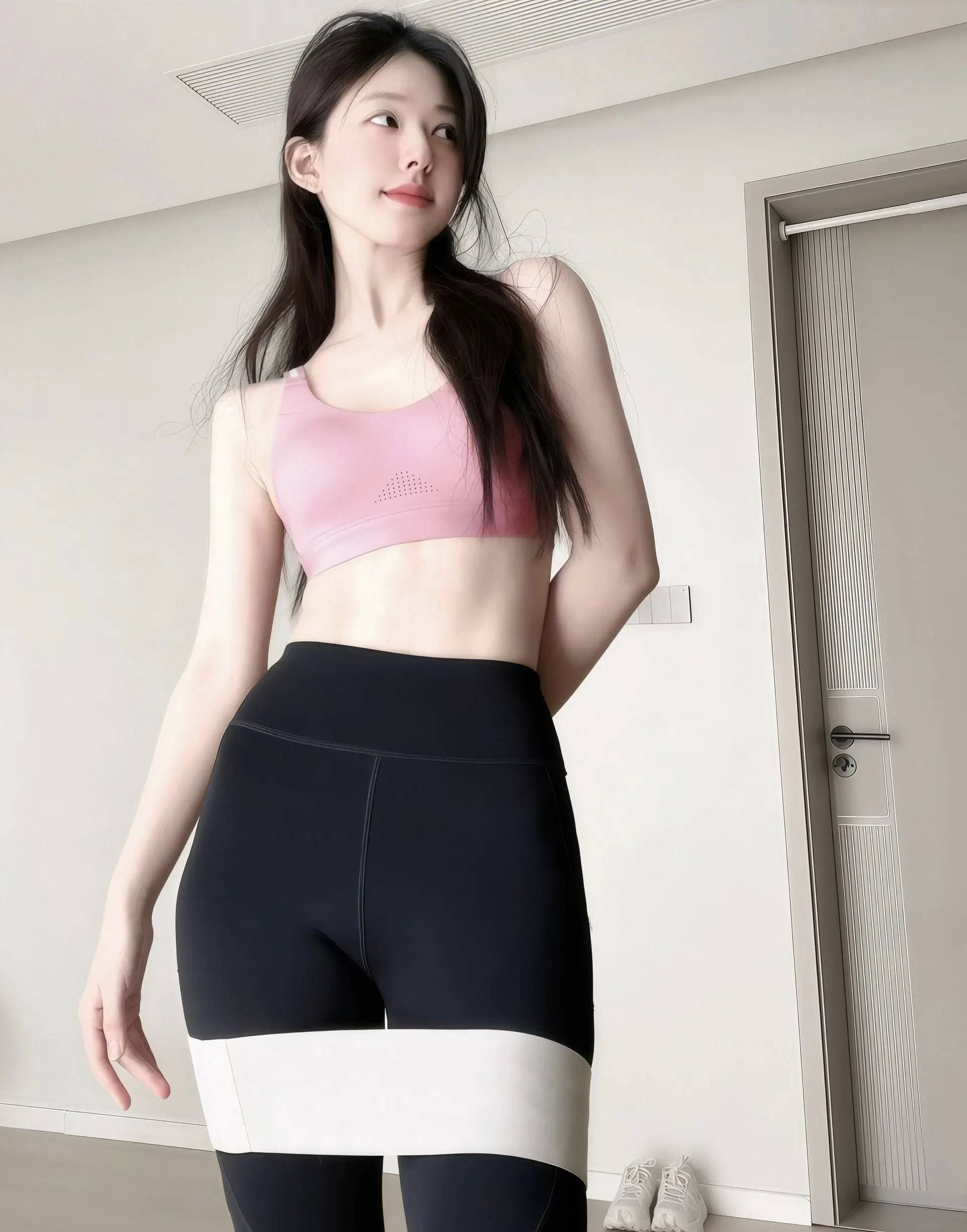 赵露思瑜伽自拍照,元气满满