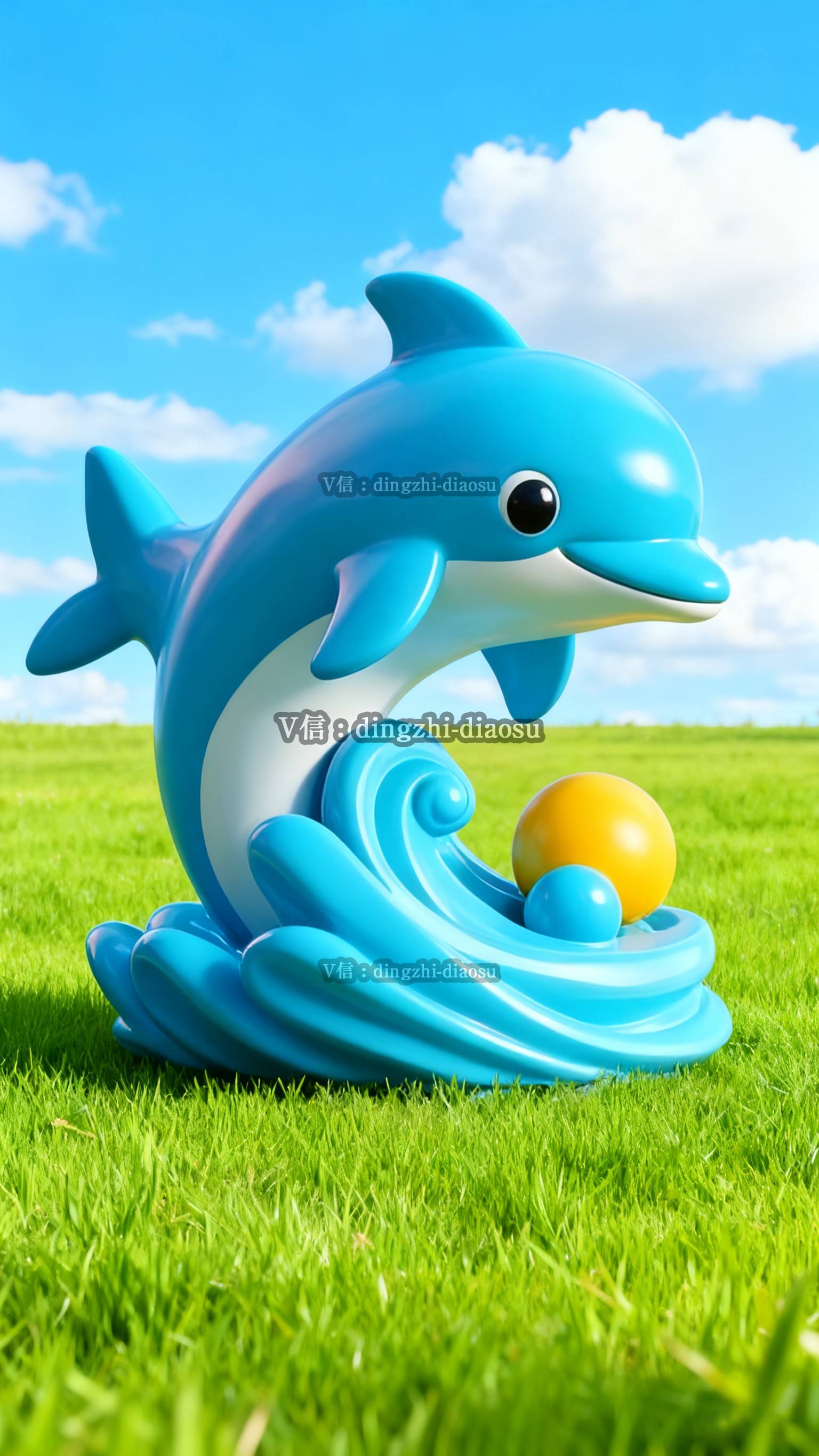 魅力卡通海豚玻璃钢雕塑:开启多元视觉新体验