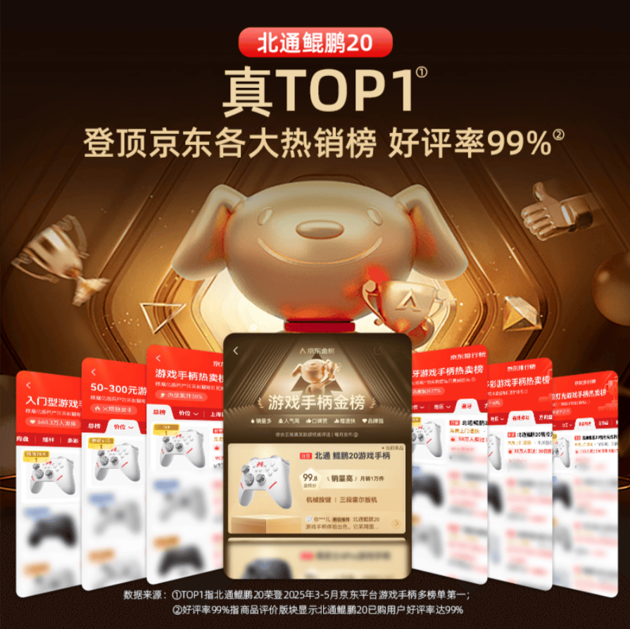 同价位唯一双切震动扳机！北通鲲鹏20绝尘白用自研技术打造入门手柄天花板