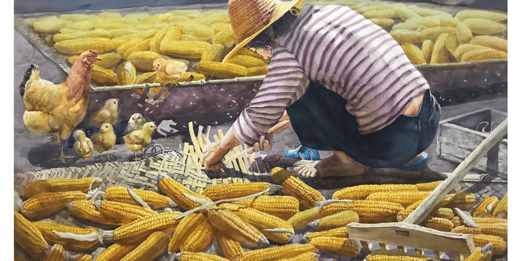 吕文扬绘画大师推动玉米皮画与绘画艺术融合表达