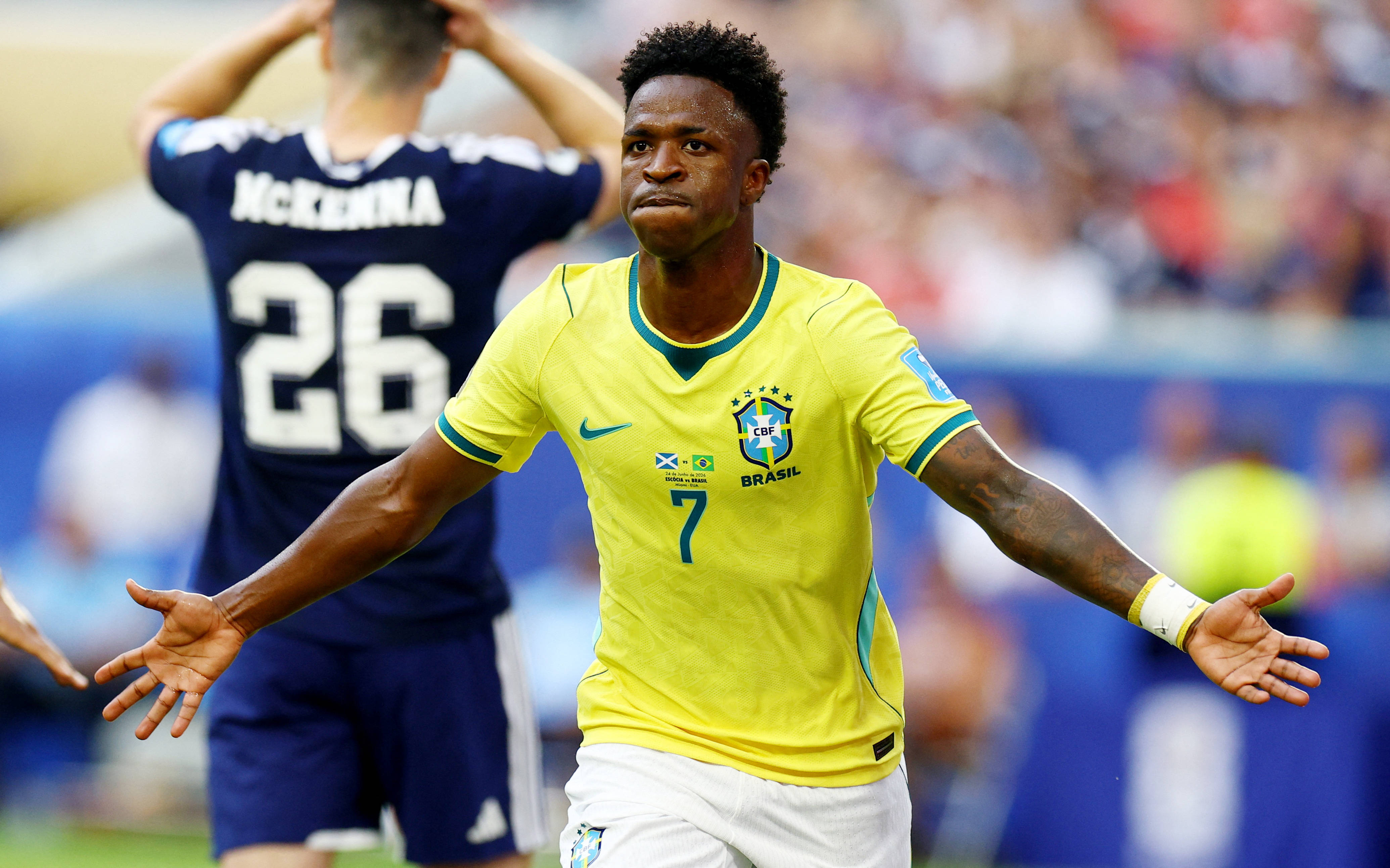 世界杯-维尼修斯双响内马尔替补迎首秀 巴西3-0苏格兰拿头名