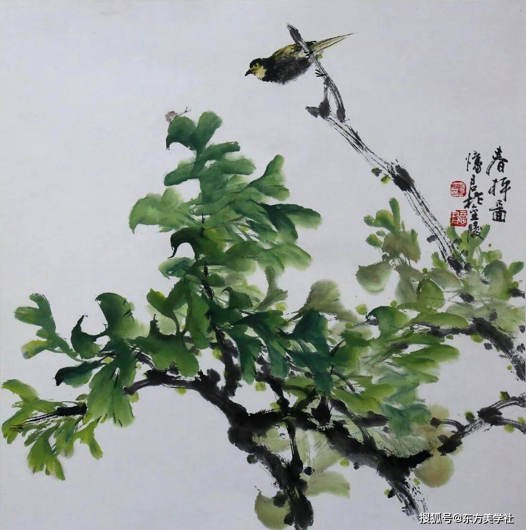 画家忆君先生丨银杏画作解析：春枰图