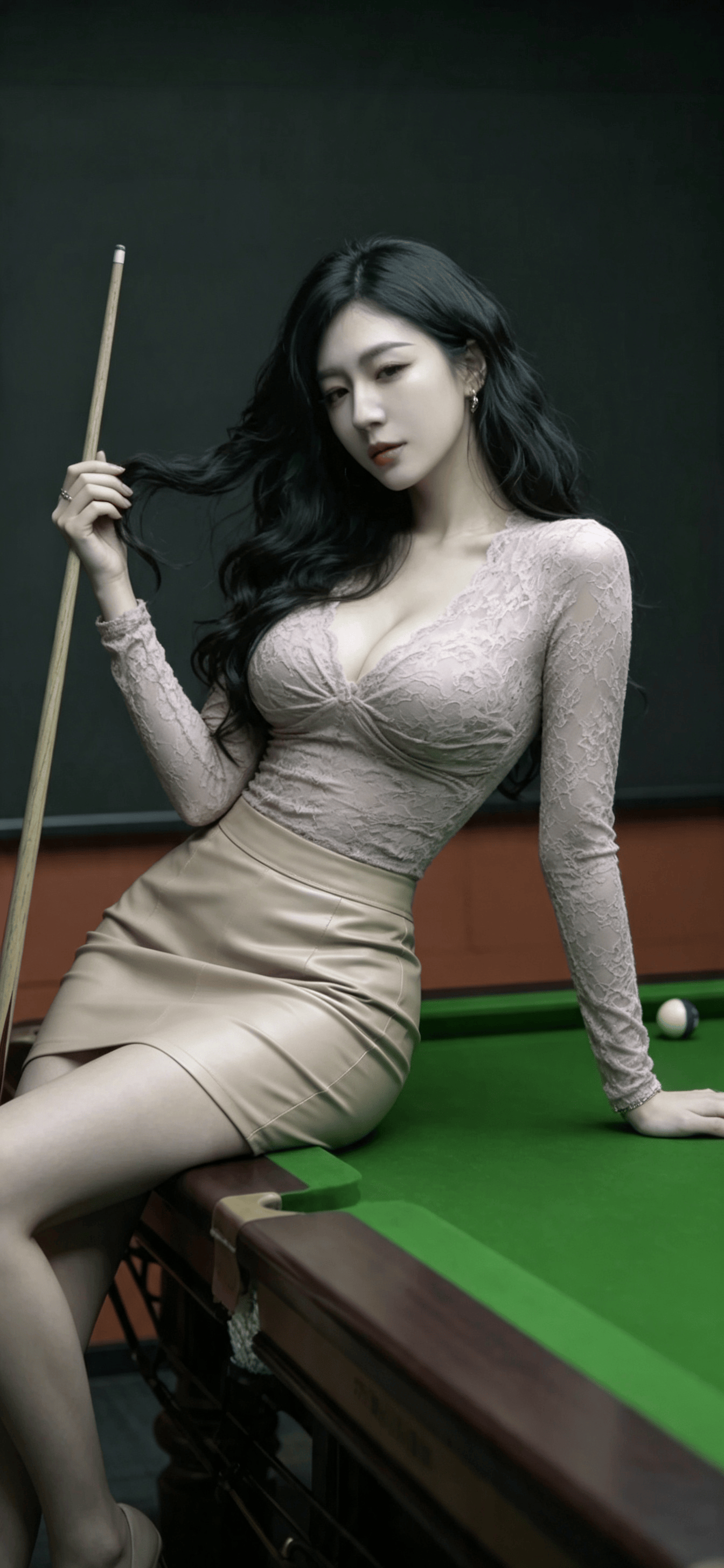 清冷脸，魔鬼身段！台球厅偶遇的女人，美得太过勾人