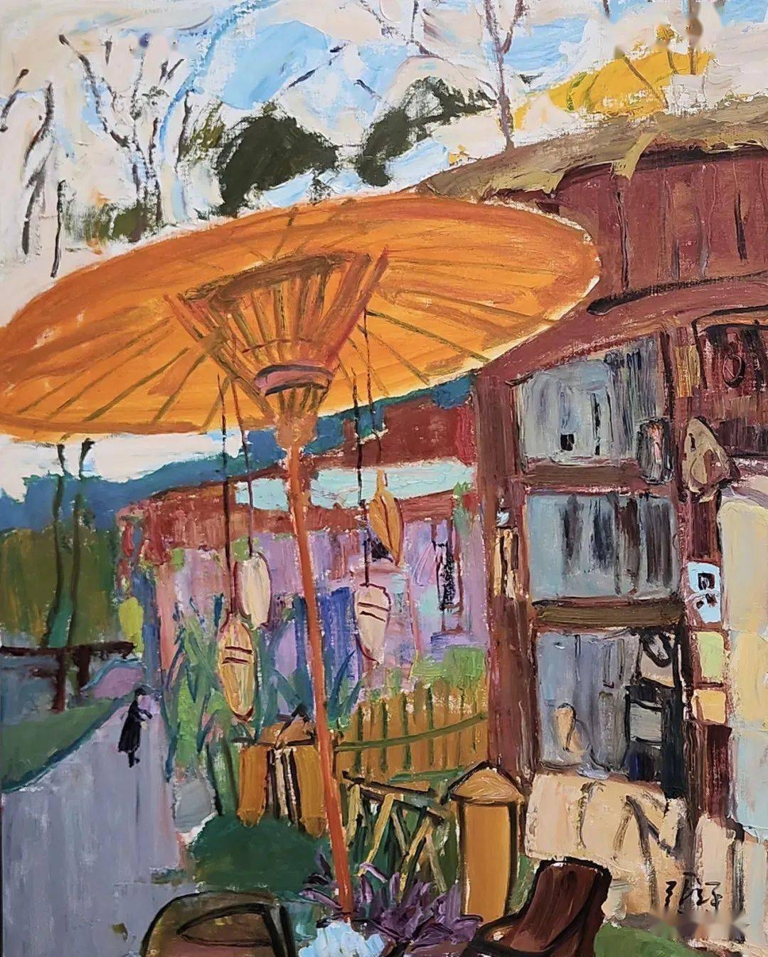 2023年12月陈和西《采山楂》 80×80cm 布面油画2023年12月陈和西