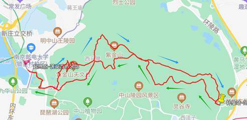 紫金山头陀岭登山路线图片