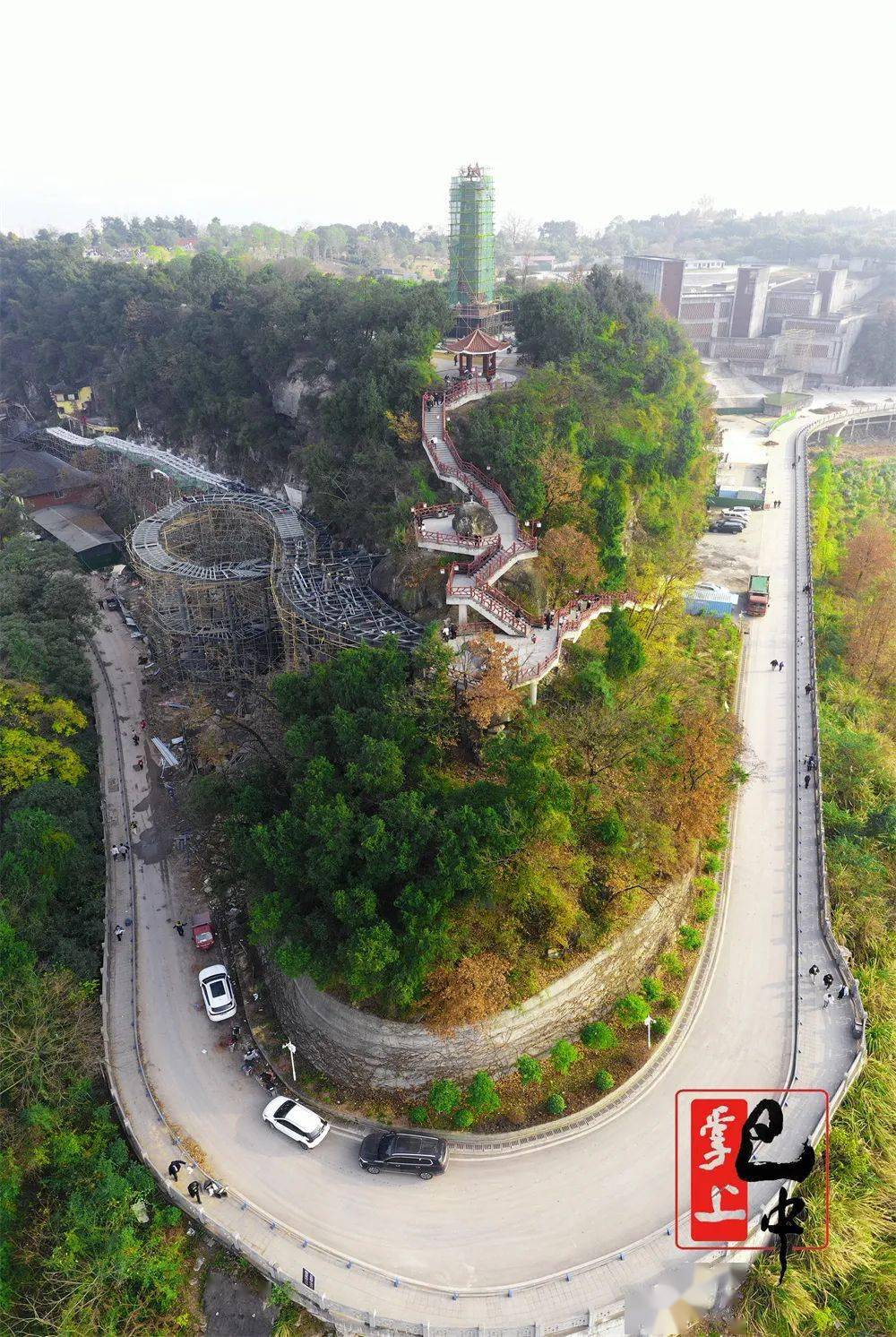 巴中城市中轴景观线南龛坡区域又有新进展_广场_建设_栈道