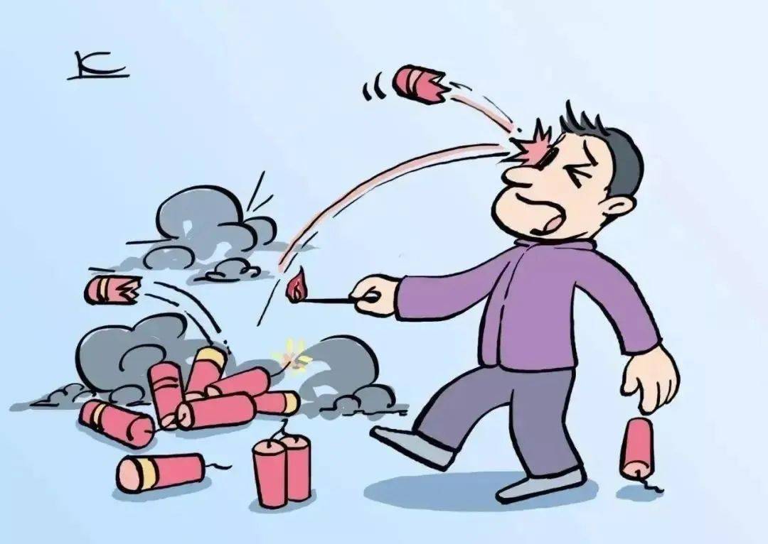 燃放烟花爆竹时由于没有防范措施和防护设备的保护,极易炸伤脸部和