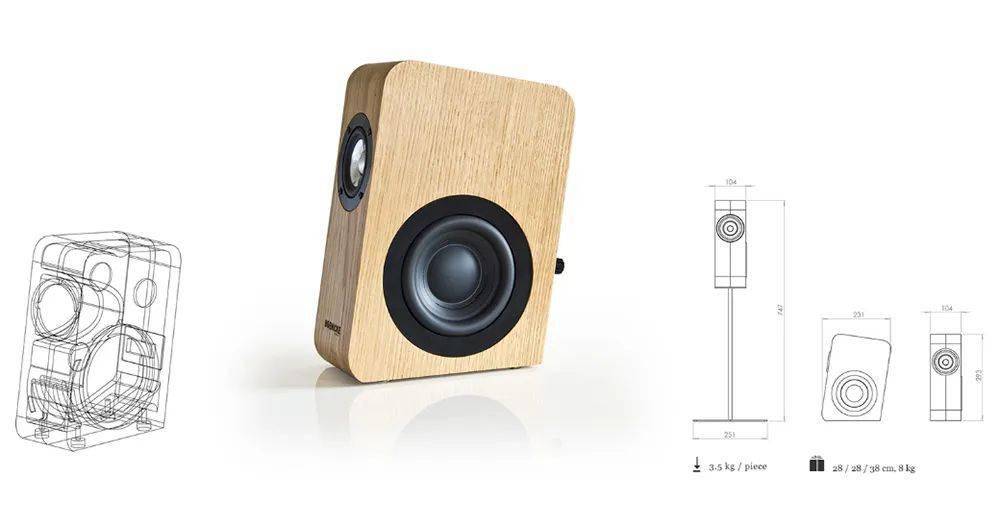 速递】实木切削成的迷宫式箱体:boenicke w5 书架音箱_低音_单元_设计