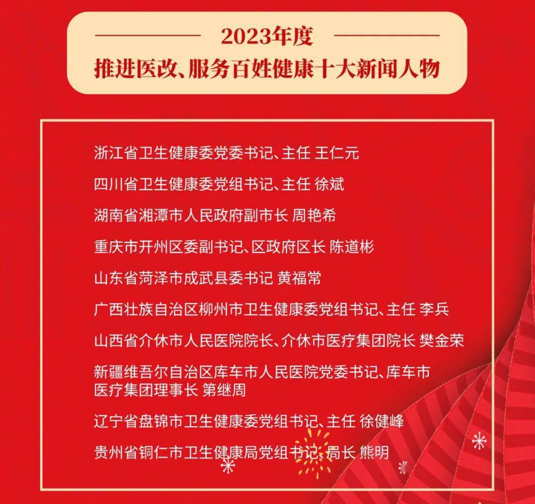 2023年度推进医改、服务百姓健康“双十大”推介结果张榜我省修水入选_