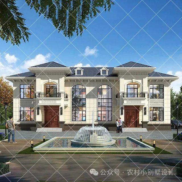 38套二层兄弟双拼别墅,2024新款二层农村兄弟双拼别墅自建房_图纸