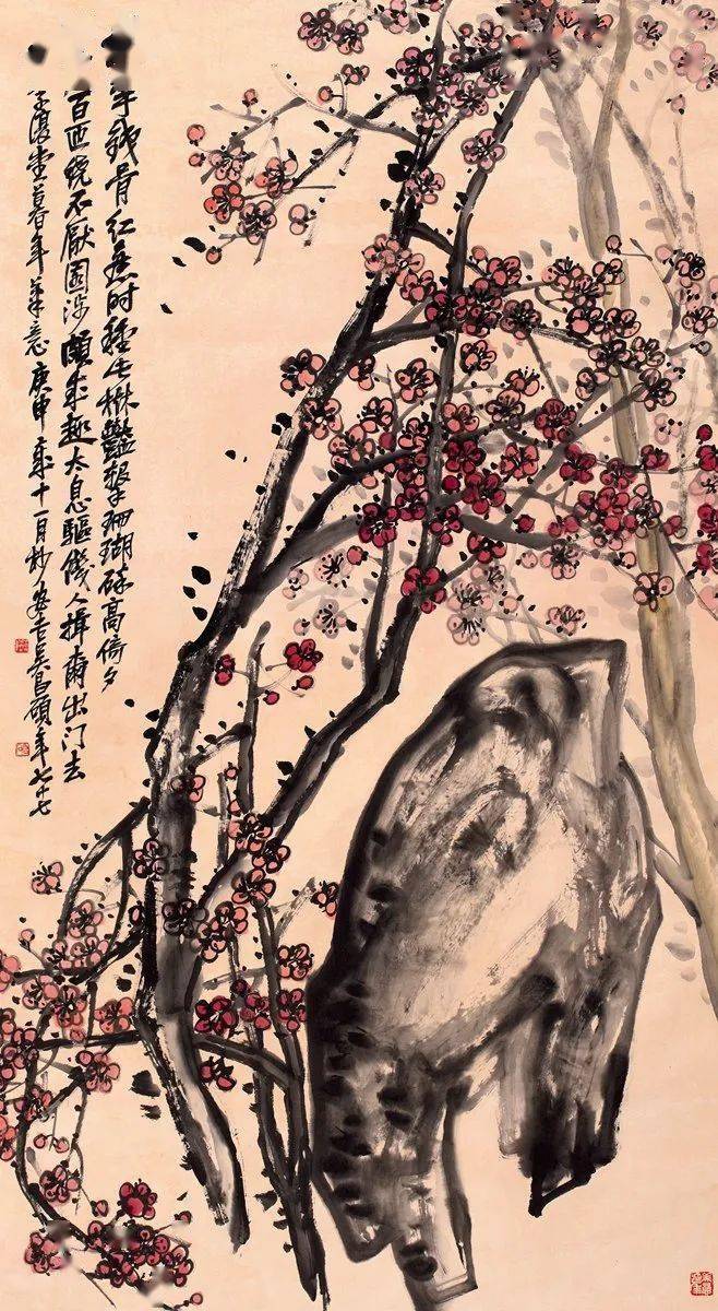 吴昌硕笔下的梅花,孤傲如侠客_国画_老梅_知己