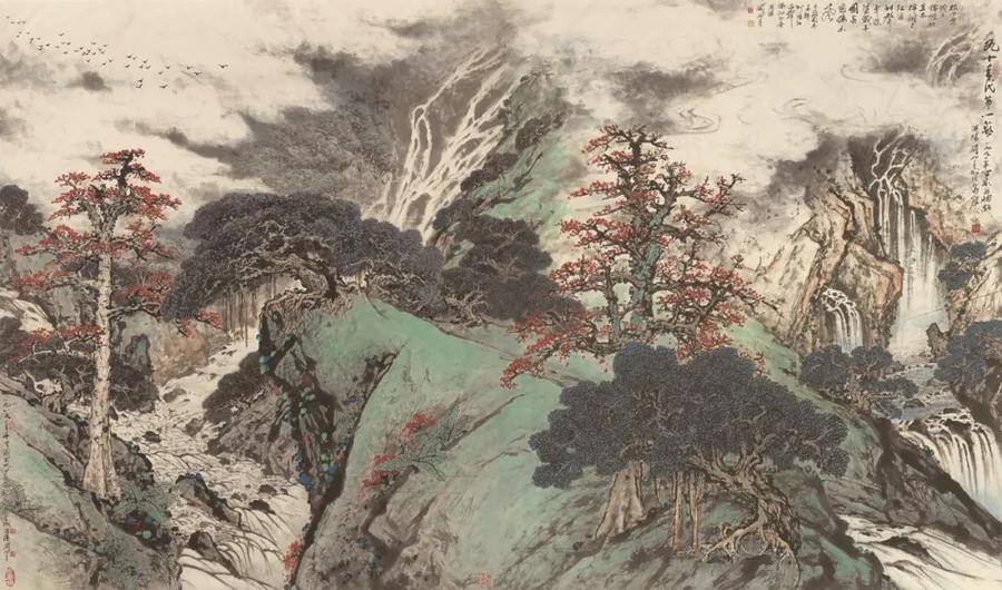 九十年代第一春  关山月  中国画169×286cm  1990年  深圳市关山月